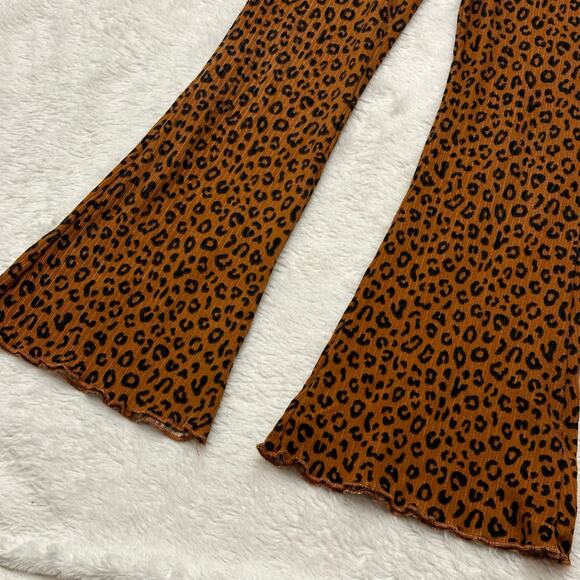 Girl's Leopard Print Flare Leggings sz 6 Pull On Pants - Picture 3 of 4